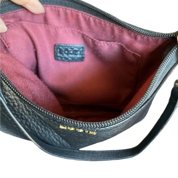 Lodis Black Leather Clutch Wristlet Bag EUC - Picture 4 of 4